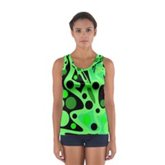 Green Abstract Decor Women s Sport Tank Top  by Valentinaart