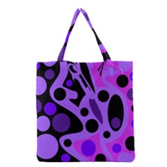 Purple Abstract Decor Grocery Tote Bag by Valentinaart