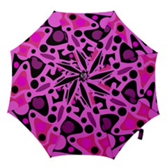 Pink Abstract Decor Hook Handle Umbrellas (medium) by Valentinaart