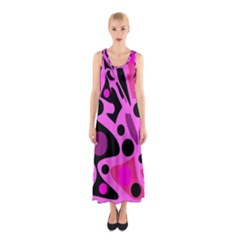 Pink Abstract Decor Sleeveless Maxi Dress by Valentinaart