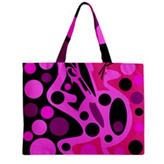 Pink Abstract Decor Zipper Mini Tote Bag by Valentinaart