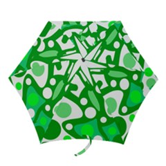 White And Green Decor Mini Folding Umbrellas by Valentinaart