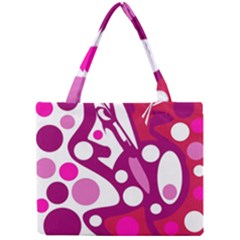 Magenta And White Decor Mini Tote Bag by Valentinaart