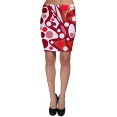 Red And White Decor Bodycon Skirt by Valentinaart