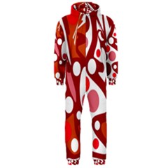 Red And White Decor Hooded Jumpsuit (men)  by Valentinaart