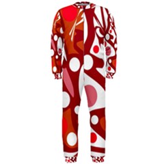 Red And White Decor Onepiece Jumpsuit (men)  by Valentinaart