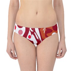 Red And White Decor Hipster Bikini Bottoms by Valentinaart