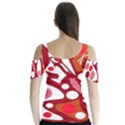 Red and white decor Butterfly Sleeve Cutout Tee  View2