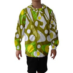 Green And Yellow Decor Hooded Wind Breaker (kids) by Valentinaart