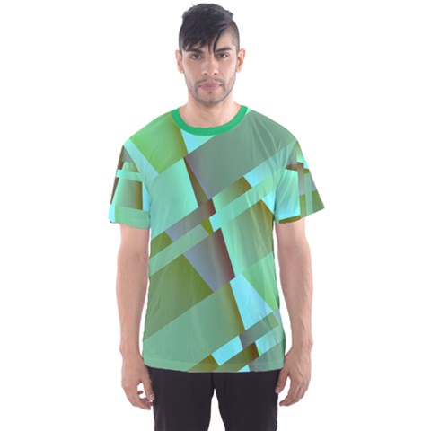 Men s Pastel Men s Green Modern Abstract Mesh Tee by tjustleft