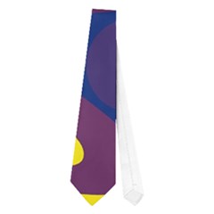 Deep Blue And Yellow Decor Neckties (one Side)  by Valentinaart