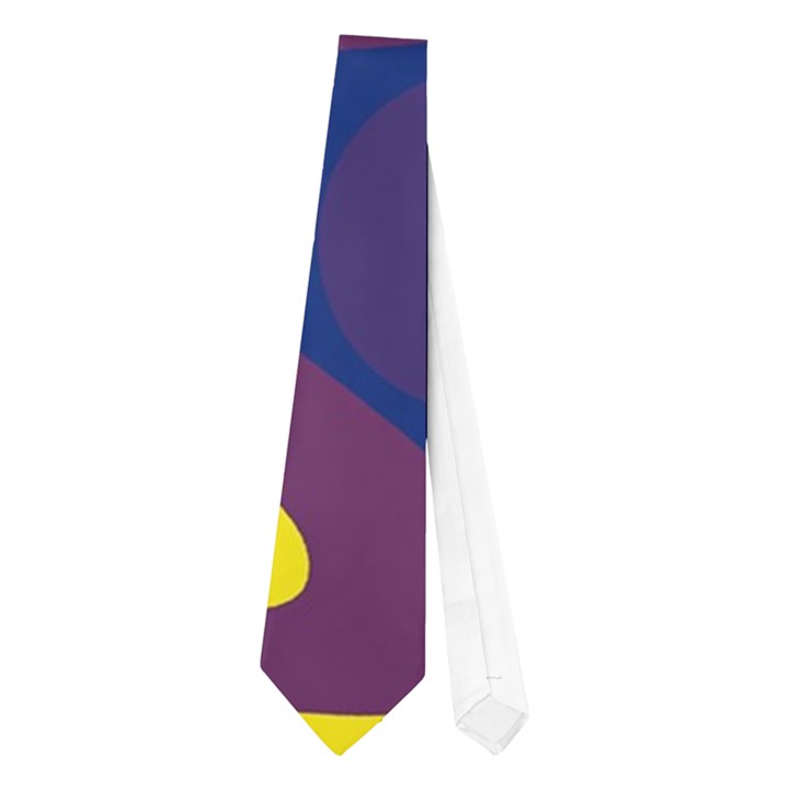 Deep blue and yellow decor Neckties (One Side) 