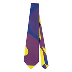 Deep Blue And Yellow Decor Neckties (two Side)  by Valentinaart