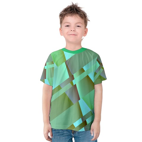 Retro Pastel Green Modern Abstract Kid s Shirt by tjustleft