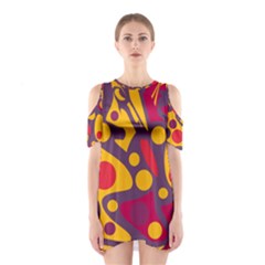 Colorful Chaos Cutout Shoulder Dress by Valentinaart