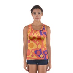 Orange And Blue Decor Women s Sport Tank Top  by Valentinaart