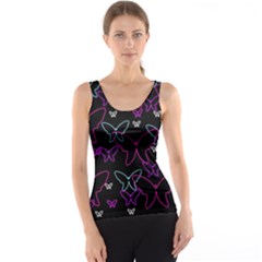 Purple Butterflies Pattern Tank Top by Valentinaart