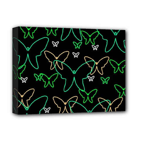 Green Butterflies Deluxe Canvas 16  X 12   by Valentinaart