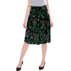 Green Butterflies Midi Beach Skirt by Valentinaart