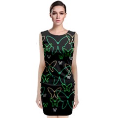 Green Butterflies Classic Sleeveless Midi Dress by Valentinaart