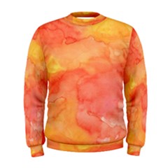 Watercolor Yellow Fall Autumn Real Paint Texture Artists Men s Sweatshirt by CraftyLittleNodes