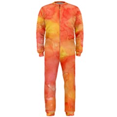 Watercolor Yellow Fall Autumn Real Paint Texture Artists Onepiece Jumpsuit (men)  by CraftyLittleNodes