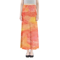 Watercolor Yellow Fall Autumn Real Paint Texture Artists Maxi Skirts by CraftyLittleNodes