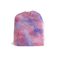 Galaxy Cotton Candy Pink And Blue Watercolor  Drawstring Pouches (large) 