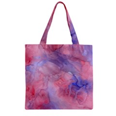 Galaxy Cotton Candy Pink And Blue Watercolor  Zipper Grocery Tote Bag