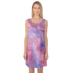 Galaxy Cotton Candy Pink And Blue Watercolor  Sleeveless Satin Nightdress