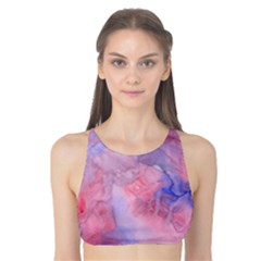 Galaxy Cotton Candy Pink And Blue Watercolor  Tank Bikini Top