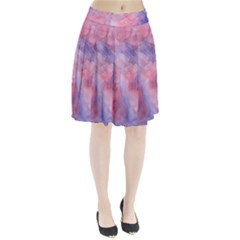 Galaxy Cotton Candy Pink And Blue Watercolor  Pleated Skirt by CraftyLittleNodes