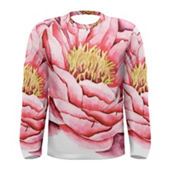 Large Flower Floral Pink Girly Graphic Men s Long Sleeve Tee