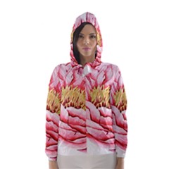 Large Flower Floral Pink Girly Graphic Hooded Wind Breaker (women)