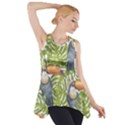 Tropical Print Leaves Birds Toucans Toucan Large Print Side Drop Tank Tunic View1