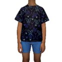 Blue neon butterflies Kid s Short Sleeve Swimwear View1