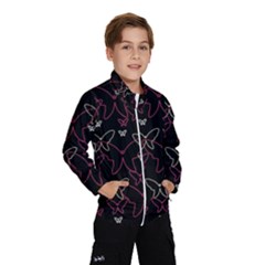 Pink Neon Butterflies Wind Breaker (kids) by Valentinaart