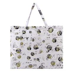 White And Yellow Soul Zipper Large Tote Bag by Valentinaart