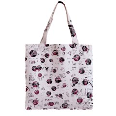 White And Red Soul Zipper Grocery Tote Bag by Valentinaart