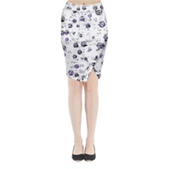 White And Blue Soul Midi Wrap Pencil Skirt by Valentinaart