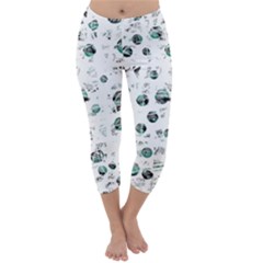 White And Green Soul Capri Winter Leggings 