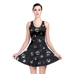 Black And Gray Soul Reversible Skater Dress by Valentinaart