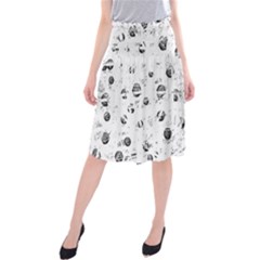 White And Gray Soul Midi Beach Skirt by Valentinaart