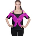 Purple butterfly Women s Cutout Shoulder Tee View1