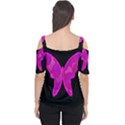 Purple butterfly Women s Cutout Shoulder Tee View2