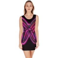 Purple Neon Butterfly Sleeveless Bodycon Dress by Valentinaart