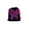 Purple neon butterfly Drawstring Pouches (Small)  View1