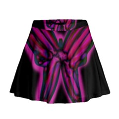 Purple Neon Butterfly Mini Flare Skirt by Valentinaart