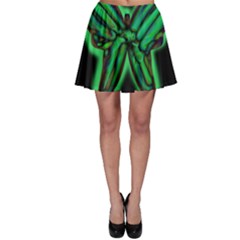 Green Neon Butterfly Skater Skirt by Valentinaart