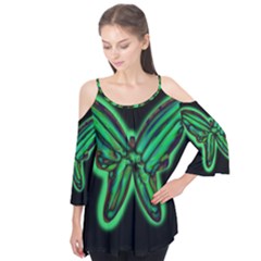 Green Neon Butterfly Flutter Tees